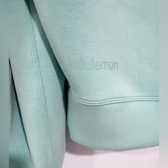 Lululemon Athletica Perfectly Oversized Cropped Crew in Tidewater Teal | Size 4 - Picture 3 of 10